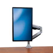 Picture of StarTech.com Desk Mount Monitor Arm - Heavy Duty Ergonomic VESA Monitor Arm - Single 9kg Display - Full Motion, Height Adjustable, Articulating - Aluminum - C-Clamp/Grommet - Silver