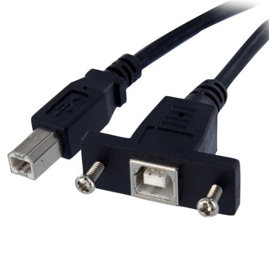 Picture of StarTech.com 3 ft Panel Mount USB Cable B to B - F/M