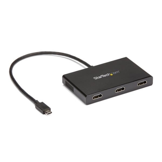 Picture of StarTech.com 3-Port Multi Monitor Adapter - USB-C to 3x HDMI Video Splitter - USB Type-C to HDMI MST Hub - Dual 4K 30Hz or Triple 1080p - Thunderbolt 3 Compatible - Windows Only