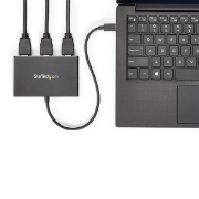 Picture of StarTech.com 3-Port Multi Monitor Adapter - USB-C to 3x HDMI Video Splitter - USB Type-C to HDMI MST Hub - Dual 4K 30Hz or Triple 1080p - Thunderbolt 3 Compatible - Windows Only