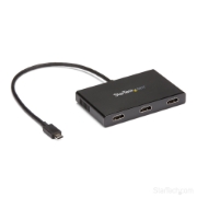 Picture of StarTech.com 3-Port Multi Monitor Adapter - USB-C to 3x HDMI Video Splitter - USB Type-C to HDMI MST Hub - Dual 4K 30Hz or Triple 1080p - Thunderbolt 3 Compatible - Windows Only