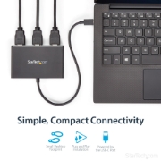Picture of StarTech.com 3-Port Multi Monitor Adapter - USB-C to 3x HDMI Video Splitter - USB Type-C to HDMI MST Hub - Dual 4K 30Hz or Triple 1080p - Thunderbolt 3 Compatible - Windows Only