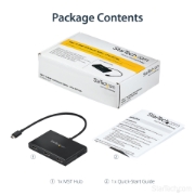 Picture of StarTech.com 3-Port Multi Monitor Adapter - USB-C to 3x HDMI Video Splitter - USB Type-C to HDMI MST Hub - Dual 4K 30Hz or Triple 1080p - Thunderbolt 3 Compatible - Windows Only