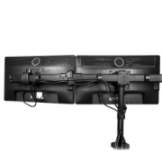 Picture of StarTech.com Desk Mount Triple Monitor Arm - Ergonomic VESA 3 Monitor Mount up to 27" - Articulating & Height Adjustable Pole Mount - Tilt/Swivel/Rotate LCD/LED Screen - Desk Clamp/Grommet