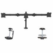 Picture of StarTech.com Desk Mount Triple Monitor Arm - Ergonomic VESA 3 Monitor Mount up to 27" - Articulating & Height Adjustable Pole Mount - Tilt/Swivel/Rotate LCD/LED Screen - Desk Clamp/Grommet