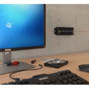 Picture of StarTech.com 10-Port Industrial USB 3.0 Hub - ESD and Surge Protection~10-Port USB 3.0 Hub - 5Gbps - Metal Industrial USB-A Hub with ESD & Surge Protection - Din Rail, Wall or Desk Mountable - TAA Compliant USB Expander Hub