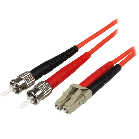 Picture of StarTech.com 1m Fiber Optic Cable - Multimode Duplex 50/125 - LSZH Fiber Jumper Cord - LC/ST
