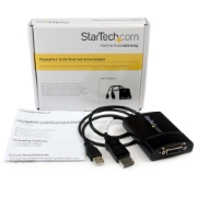 Picture of StarTech.com DisplayPort to DVI Dual Link Active Adapter - DisplayPort to DVI-D Adapter Video Converter 2560x1600 60Hz - DP 1.2 to DVI Monitor - USB Powered - Latching DP Connector