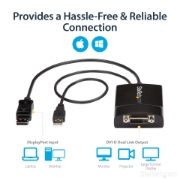 Picture of StarTech.com DisplayPort to DVI Dual Link Active Adapter - DisplayPort to DVI-D Adapter Video Converter 2560x1600 60Hz - DP 1.2 to DVI Monitor - USB Powered - Latching DP Connector