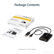 Picture of StarTech.com DisplayPort to DVI Dual Link Active Adapter - DisplayPort to DVI-D Adapter Video Converter 2560x1600 60Hz - DP 1.2 to DVI Monitor - USB Powered - Latching DP Connector