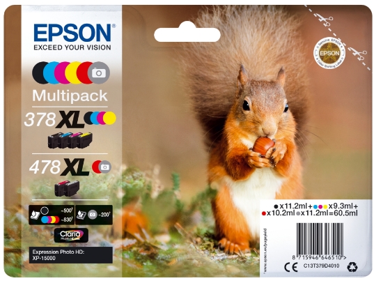 Picture of Epson Squirrel Multipack 6-colours 378XL / 478XL Claria Photo HD Ink