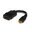 Afbeeldingen van StarTech.com 12,5cm Mini HDMI naar HDMI Adapter, 4K High Speed HDMI Adapter, 4K 30Hz Ultra HD High Speed HDMI Adapter, HDMI 1.4, Vergulde Connectors, UHD Mini HDMI Adapter 4K, Zwart