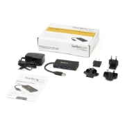 Picture of StarTech.com 3-Port Portable USB 3.0 Hub plus Gigabit Ethernet - Aluminum with Built-in Cable~3-Port Portable USB 3.0 Hub plus Gigabit Ethernet - 5Gbps - Aluminum with Built-in Cable