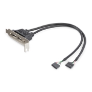 Picture of StarTech.com 2 Port USB A Female Low Profile Slot Plate Adapter