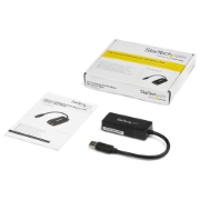 Picture of StarTech.com USB 3.0 to Gigabit Ethernet Adapter NIC w/ USB Port - Black
