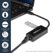 Picture of StarTech.com USB 3.0 to Gigabit Ethernet Adapter NIC w/ USB Port - Black