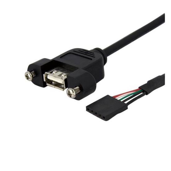 Picture of StarTech.com 3 ft Panel Mount USB Cable - USB A to Motherboard Header Cable F/F