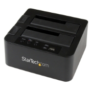 Picture of StarTech.com Dual Bay Hard Drive Duplicator, Standalone USB 3.0 (5 Gbps) / eSATA to 2.5/3.5" SATA III HDD/SSD Cloner/Copier, Hard Drive Docking Station, Hard Disk Cloner