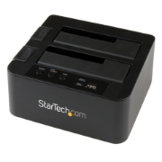 Picture of StarTech.com Dual Bay Hard Drive Duplicator, Standalone USB 3.0 (5 Gbps) / eSATA to 2.5/3.5" SATA III HDD/SSD Cloner/Copier, Hard Drive Docking Station, Hard Disk Cloner