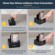 Picture of StarTech.com Dual Bay Hard Drive Duplicator, Standalone USB 3.0 (5 Gbps) / eSATA to 2.5/3.5" SATA III HDD/SSD Cloner/Copier, Hard Drive Docking Station, Hard Disk Cloner
