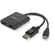 Picture of StarTech.com 2-Port Multi Monitor Adapter - DisplayPort 1.2 MST Hub - Dual 4K 30Hz or 1080p - USB Bus Powered - Video Splitter for Extended Desktop Mode on Windows PCs Only - DP to 2x DP
