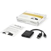 Picture of StarTech.com 2-Port Multi Monitor Adapter - DisplayPort 1.2 MST Hub - Dual 4K 30Hz or 1080p - USB Bus Powered - Video Splitter for Extended Desktop Mode on Windows PCs Only - DP to 2x DP