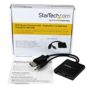 Picture of StarTech.com 2-Port Multi Monitor Adapter - DisplayPort 1.2 MST Hub - Dual 4K 30Hz or 1080p - USB Bus Powered - Video Splitter for Extended Desktop Mode on Windows PCs Only - DP to 2x DP