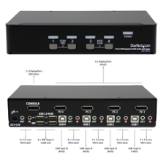 Picture of StarTech.com 4 Port USB DisplayPort KVM Switch with Audio