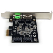 Picture of StarTech.com 2 Port PCI Express SATA 6 Gbps eSATA Controller Card - Dual Port PCIe SATA III Card - 2 Int/2 Ext