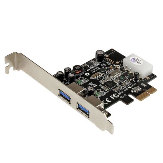 Picture of StarTech.com 2 Port PCI Express (PCIe) SuperSpeed USB 3.0 Card Adapter with UASP - LP4 Power