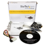 Picture of StarTech.com 2 Port PCI Express (PCIe) SuperSpeed USB 3.0 Card Adapter with UASP - LP4 Power