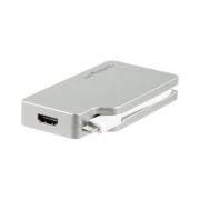 Image de StarTech.com Adaptateur Multiport USB-C avec HDMI/VGA/Mini DisplayPort ou DVI - Convertisseur Moniteur USB Type C vers HDMI 1.4 ou mDP 1.2 (4K) - VGA ou DVI (1080p) - Aluminium Argenté