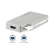 Image de StarTech.com Adaptateur Multiport USB-C avec HDMI/VGA/Mini DisplayPort ou DVI - Convertisseur Moniteur USB Type C vers HDMI 1.4 ou mDP 1.2 (4K) - VGA ou DVI (1080p) - Aluminium Argenté