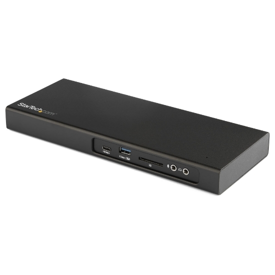 Picture of StarTech.com Thunderbolt 3 Dock - Dual Monitor 4K 60Hz TB3 Laptop Docking Station with DisplayPort - PCIe M.2 NVMe SSD Enclosure - 85W Power Delivery - SD 4.0, 10Gbps USB-C, 2 USB-A Hub - TAA