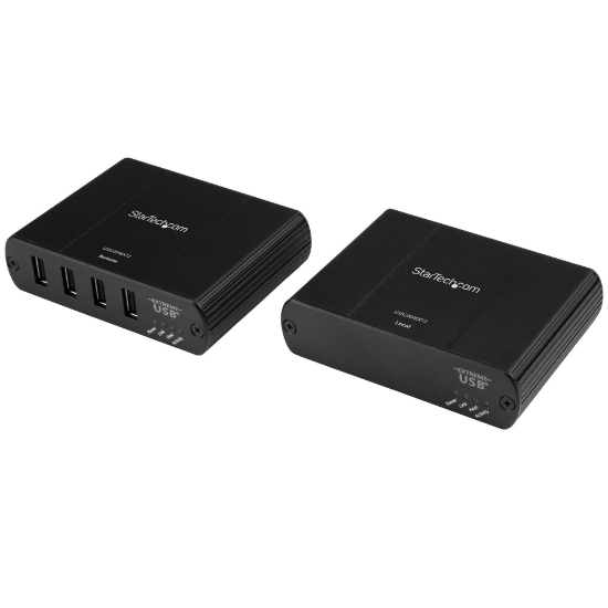 Picture of StarTech.com Newer version available USB2004EXT2NA; 4-Port USB Extender - Up to 330 ft (100m) USB 2.0 over Cat5/Cat6 Extender - 480 Mbps USB Over Ethernet Extender