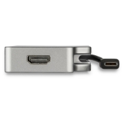 Image de StarTech.com Adaptateur Multiport USB-C avec HDMI/VGA/Mini DisplayPort ou DVI - Convertisseur USB Type C vers HDMI 2.0 ou mDP 1.2 (4K60Hz) - VGA ou DVI (1080p) - Aluminium Gris Spatial