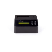 Picture of StarTech.com Single Bay Hard Drive Eraser, Standalone HDD/SSD Sanitizer, 4Kn, USB 3.0 to SATA III (6 Gbps), 9 Erase Modes, LCD Display, Secure Erase Hard Disk Sanitizer Dock, DB-9 Printer Port, TAA Compliant