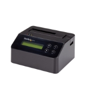 Picture of StarTech.com Single Bay Hard Drive Eraser, Standalone HDD/SSD Sanitizer, 4Kn, USB 3.0 to SATA III (6 Gbps), 9 Erase Modes, LCD Display, Secure Erase Hard Disk Sanitizer Dock, DB-9 Printer Port, TAA Compliant