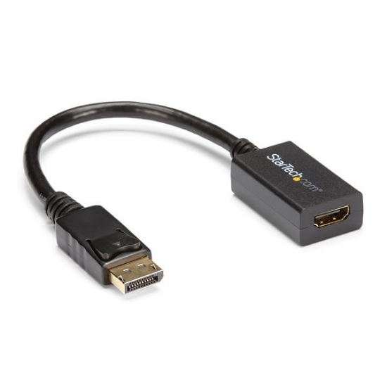 Picture of StarTech.com DisplayPort to HDMI Adapter - DP 1.2 to HDMI Video Converter 1080p - DP to HDMI Monitor/TV/Display Cable Adapter Dongle - Passive DP to HDMI Adapter - Latching DP Connector