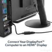 Picture of StarTech.com DisplayPort to HDMI Adapter - DP 1.2 to HDMI Video Converter 1080p - DP to HDMI Monitor/TV/Display Cable Adapter Dongle - Passive DP to HDMI Adapter - Latching DP Connector