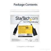Picture of StarTech.com DisplayPort to HDMI Adapter - DP 1.2 to HDMI Video Converter 1080p - DP to HDMI Monitor/TV/Display Cable Adapter Dongle - Passive DP to HDMI Adapter - Latching DP Connector