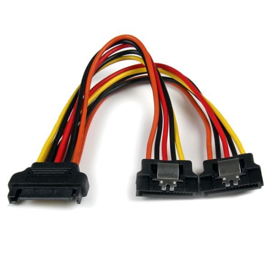 Picture of StarTech.com 6in Latching SATA Power Y Splitter Cable Adapter - M/F