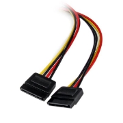 Picture of StarTech.com 12in LP4 to 2x SATA Power Y Cable Adapter