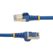 Picture of StarTech.com 0.50m CAT6a Ethernet Cable - 10 Gigabit Shielded Snagless RJ45 100W PoE Patch Cord - 10GbE STP Network Cable w/Strain Relief - Blue Fluke Tested/Wiring is UL Certified/TIA