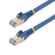 Picture of StarTech.com 0.50m CAT6a Ethernet Cable - 10 Gigabit Shielded Snagless RJ45 100W PoE Patch Cord - 10GbE STP Network Cable w/Strain Relief - Blue Fluke Tested/Wiring is UL Certified/TIA