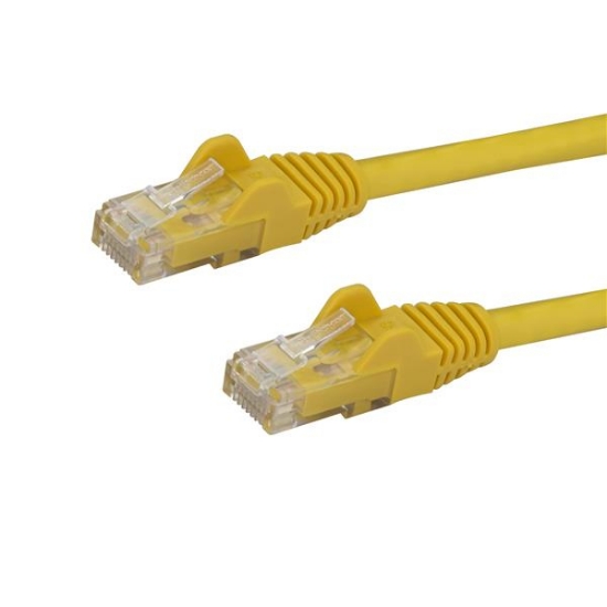 Picture of StarTech.com 10m CAT6 Ethernet Cable - Yellow CAT 6 Gigabit Ethernet Wire -650MHz 100W PoE RJ45 UTP Network/Patch Cord Snagless w/Strain Relief Fluke Tested/Wiring is UL Certified/TIA