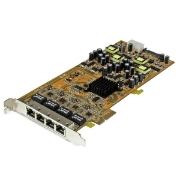 Picture of StarTech.com 4 Port Gigabit Power over Ethernet PCIe Network Card - PSE / PoE PCI Express NIC