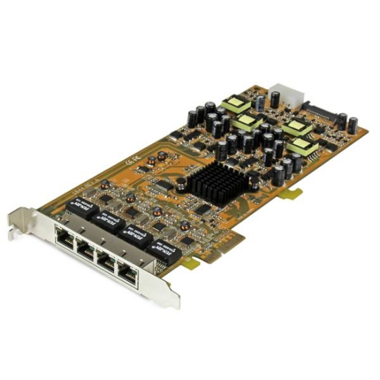 Picture of StarTech.com 4 Port Gigabit Power over Ethernet PCIe Network Card - PSE / PoE PCI Express NIC
