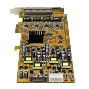Picture of StarTech.com 4 Port Gigabit Power over Ethernet PCIe Network Card - PSE / PoE PCI Express NIC
