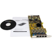 Picture of StarTech.com 4 Port Gigabit Power over Ethernet PCIe Network Card - PSE / PoE PCI Express NIC